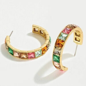 NWT J. Crew Crystal Hoop Earrings